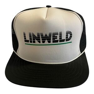 Vintage Linweld Gas Truckers Hat Snapback Cap Black Logo Black Storm Wear